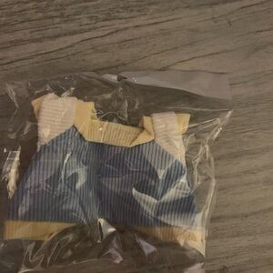 Blue and Cream Striped labubu clothing